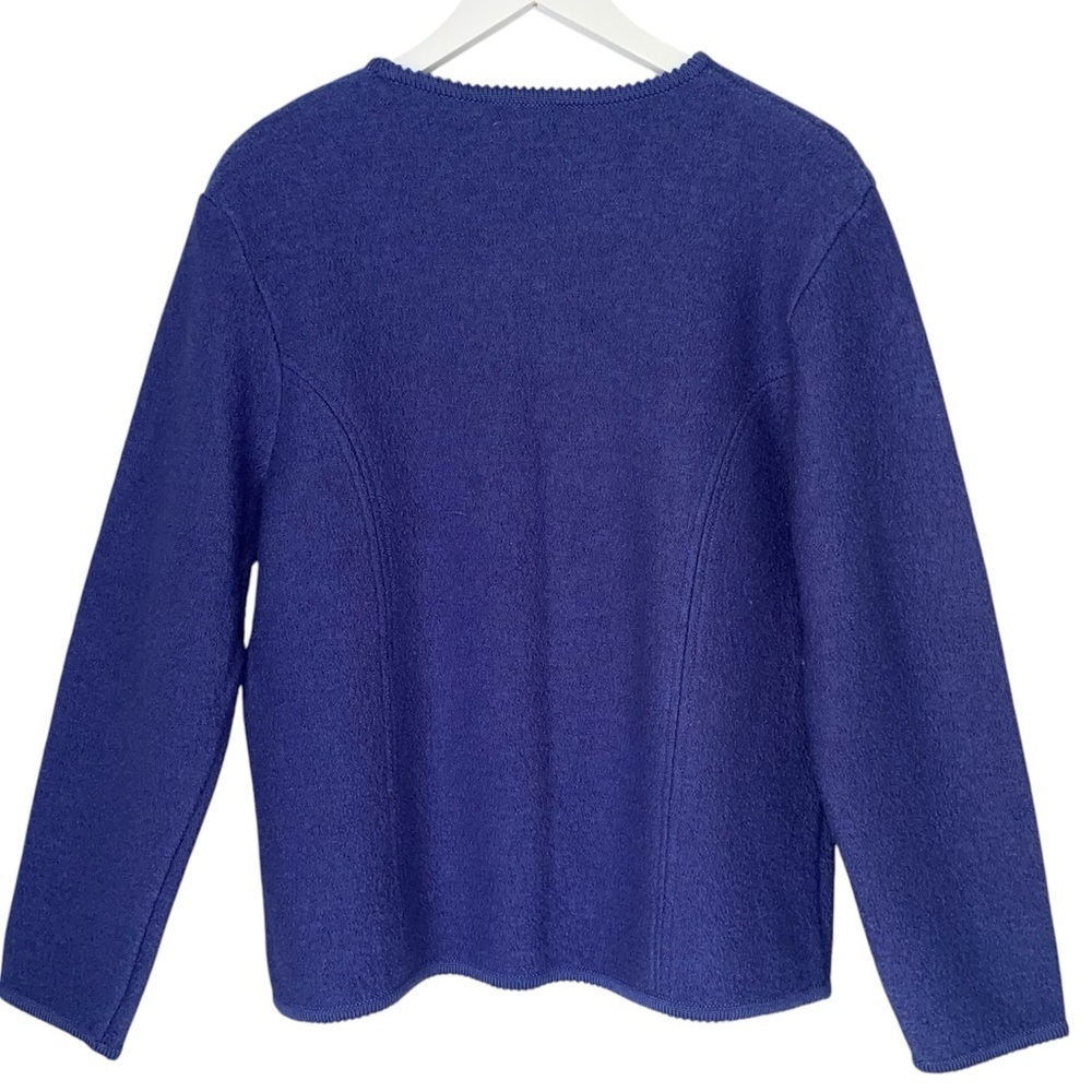 THE TOG SHOP Cardigan Vtg 100% Wool Button Up Periwinkle Blue Purple Women L - Picture 3 of 13